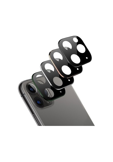 Iphone 11 Pro Kamera Lens Koruyucu Metal Kenarlı Cam