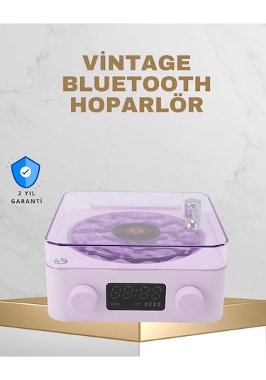 Retro Pikap Tasarımlı Bluetooth Hoparlör Projektörlü Şarjlı Lamba