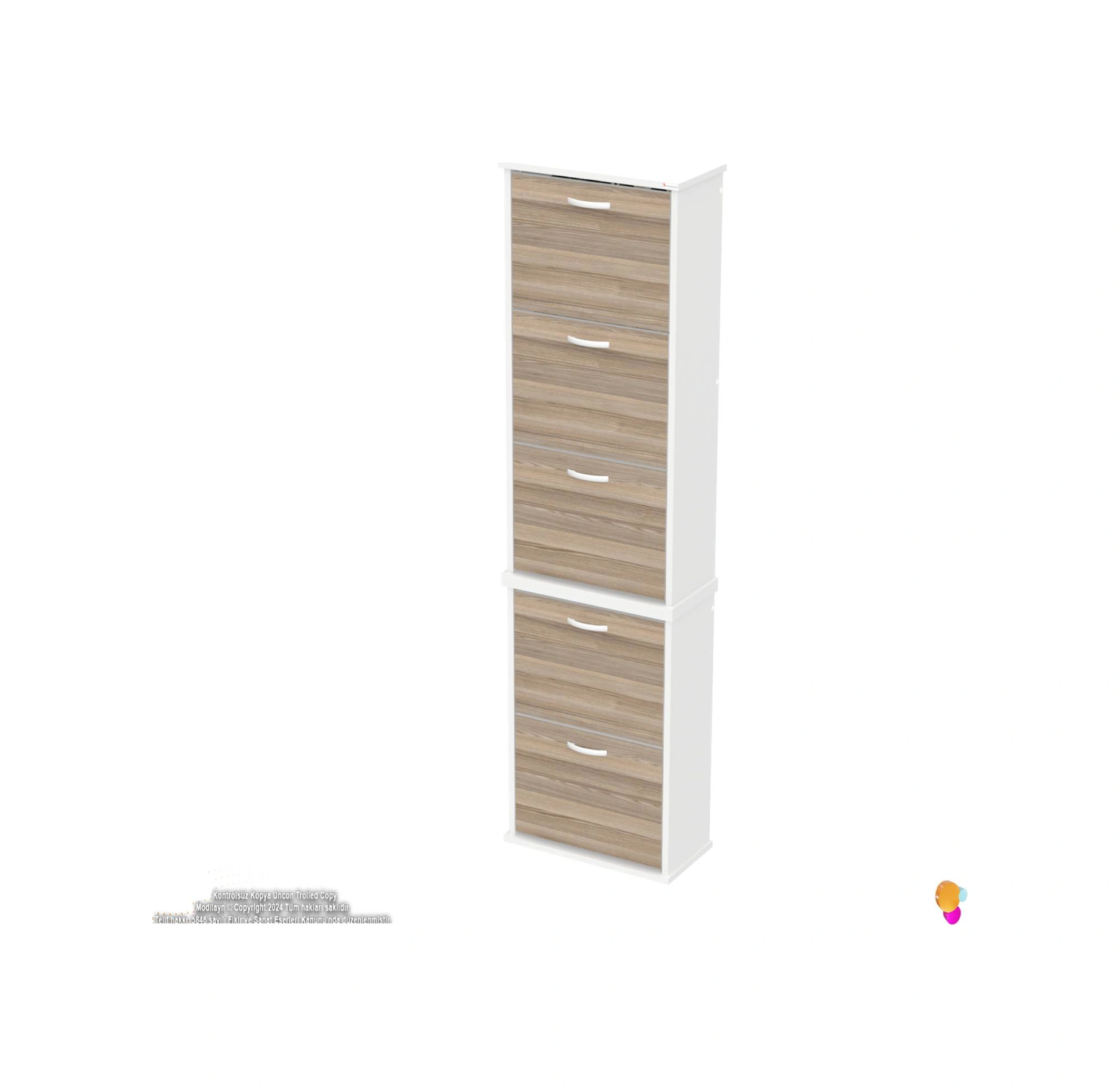 Asil 2 Li Cordoba Renk Asma Ayakkabılık Kapı Önü 5 Düşer Kapak 10 Göz Bölme Ayakkabılık 52x193x26 Cm Cordoba