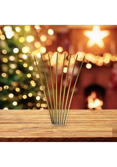 Vıp 35 Cm 8 Pcs Church Metallıc Gold Candles Gold Arınma Mumu 8 Adet Gold İnce Mum Gold Kilise Mumu Renkli