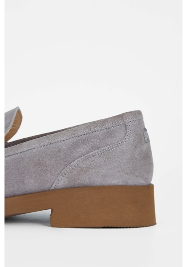 Tamer Tanca Kadın Hakiki Deri Vizon Loafer Ayakkabı 33 67700 Bn Ayk Sk23/24 Vızon Suet Vizon