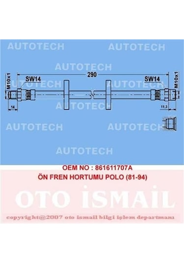 AUTOTECH TVP02 Fren Hortumu Ön Polo 81-94
