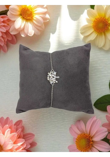 925 Ayar Gümüş Yaşam Ağacı Figürlü Taşlı Bileklik Zarif Ve Anlamlı Tasarım Gümüş