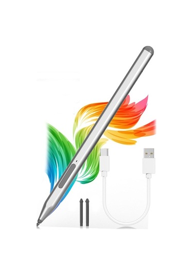 Surface, Asus, Sony, Hp, Dell Uyumlu Hassas Dokunmatik Kalem - Hızlı Şarj, Uzun Pil Ömrü, Anti-touch Özelliği