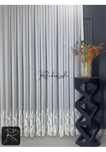 Tül Perde Brillant Marka Püsküllü Etek Geniş İşleme Bakpüs Desen Püskül3