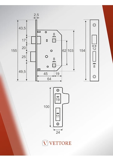 Vettore Montaj Tipi Tesisat Kilidi 166890202 Zirveli