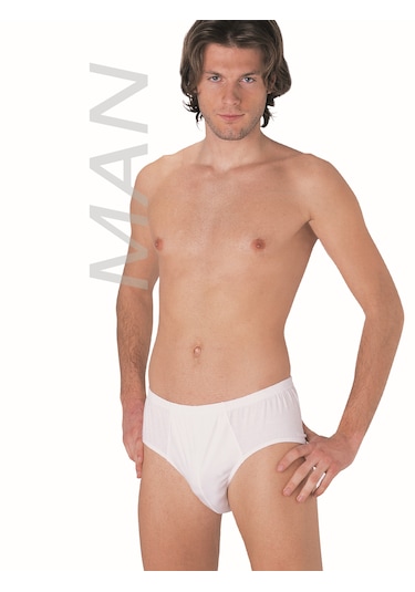 Erkek Beyaz Süprem Penye Slip %100 Pamuklu 3 Lü Paket 120-3b Beyaz