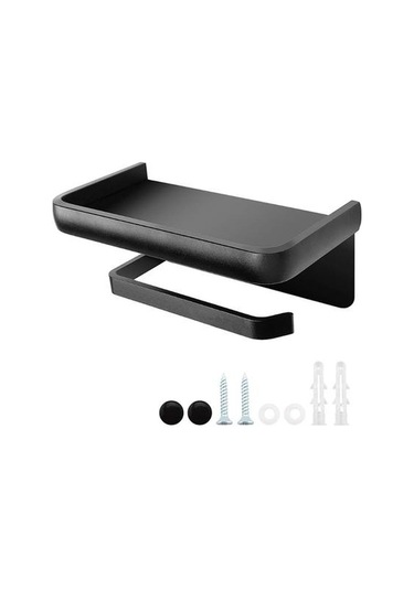 Duvara Monte Tuvalet Kağıdı Rulo Tutucu Tepsi Uzay Ile Alüminyum Tek Rulo Doku Tutucu Mutfak Banyo Aksesuarları Kağıt Tutucular 16.5 x 12.2 x 11.2 CM