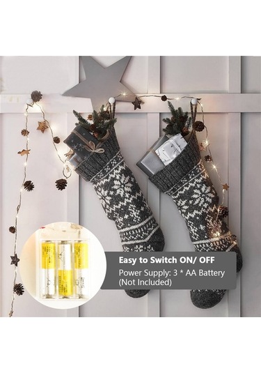 Maoyaya Pil İle Çalışan 2 Metre Led Noel Işıkları, 20 Ampul, Sıcak Beyaz, Süsleyici Noel Ağacı Işıkları Diğer