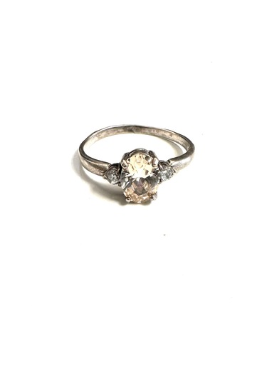 Sitrin Ve Zirkon Taşlı Gümüş Yüzük 925 Ayar