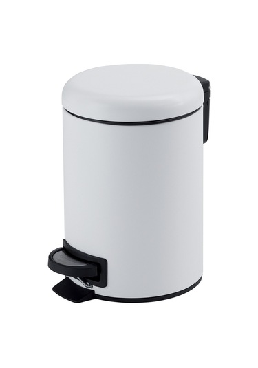 Çöp Kovası, Pedallı, Soft, 5lt - Mat Beyaz Mat Siyah