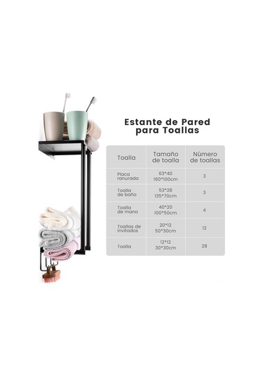 Gajeena Banyo Duvarlı Havlu Rakımı - Paslanmaz Çelik, 3 Kanca, 3 Büyük Havlu 16x12 İnç Tutabilir, Sıfır Dokunmatik, Su Lekesi Dayanıklı, Siyah Siyah