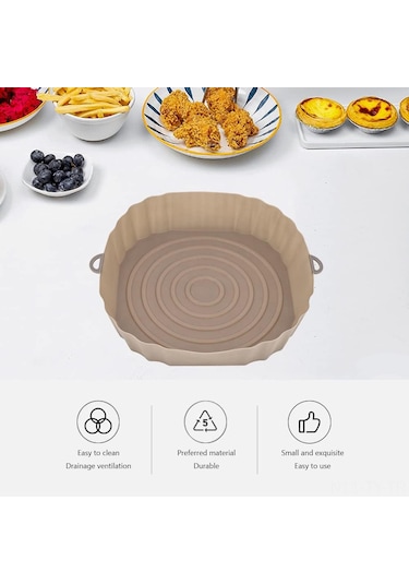 Teltree Yemek Grade Silikon Hava Fritözü İç Dolabı, 7.8 İnç, Tekrarlı Kullanım, Yağ Geçirmez, Isı Dayanıklı, Fırın/mikrodalga Uyumlu, Temizliği Kolaylaştırır Diğer