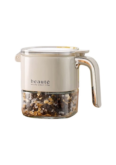 Ezere Nem Geçirmez Büyük Kapasiteli Baharat Kavanozu Krem