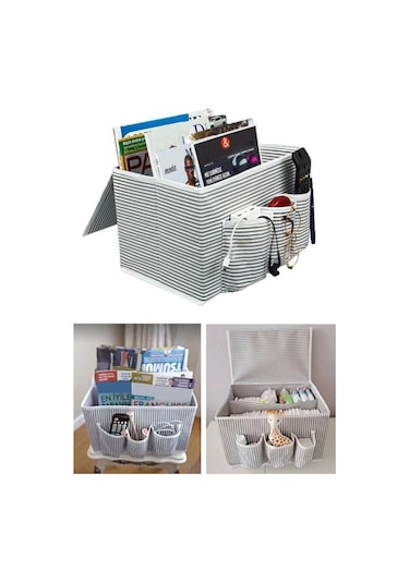 Kullanışlı Başucu Düzenleyici Çok Amaçlı Düzenleyici Organizer Hurç Kutu 02030 Gri