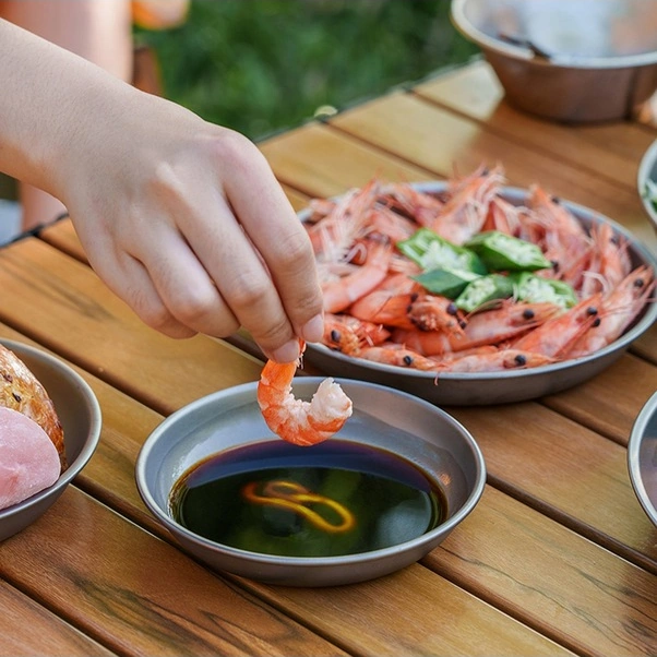 Fortunelane Titanyum Yemek Tabağı - Anti-bakteriyel, Kolay Taşınır, Kamp & Piknik İçin Renkli Çok Renkli