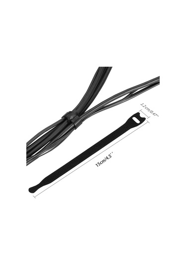 50 Adet Çizikli Kablo Bağı, Kablo Bağlamak İçin Kolay Kesilebilen Yeniden Kullanılabilir Kablo Yönetim Bağları, Siyah, 150mmx12mm