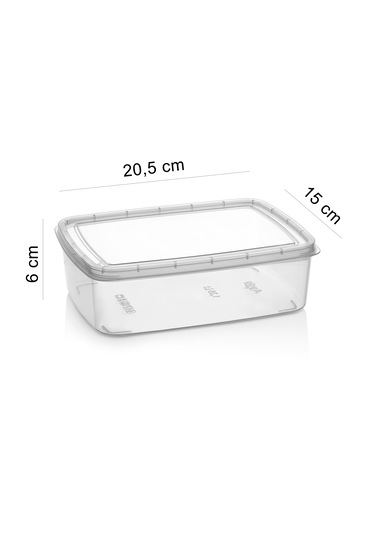 Krm Home Kendinden Kapaklı Dondurucu Kabı, Saklama Kabı 5 Adet 1.35 L Şeffaf