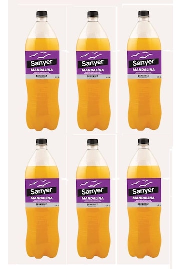 Sarıyer Mandalina Aromalı Gazoz Şekersiz 1,5 Lt X 6 Adet