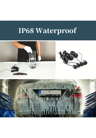 Chuangyinshop Golden Sp4 Araç Geri Vites Sensörleri 4 Park Sensörü Ekran Göstergeli Ses Uyarılı 8 Renk