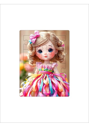 12 Parça Mdf Lazer Kesim Çocuk Puzzle Yapboz 14 X 19 Cm V1
