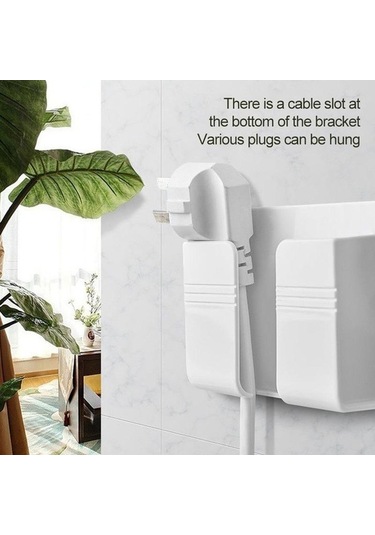 Beyaz Yumruksuz Braket Uzaktan Kumanda Cep Telefonu Şarj Duvara Monte Kutu Duvara Monte Saklama Kutusu Cep Telefonu Depolama Rafı