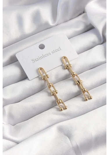 316l Çelik Altın Renk Sallantılı Tiffany Model Küpe