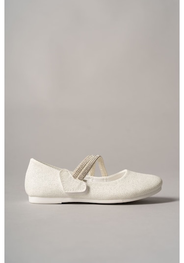 EPAAVM - Çatal Baretli Kalpli Sedef Star Kız Çocuk Ayakkabı -... Beyaz