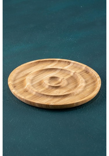 Bambu Yuvarlak Sunum Tabak - 20 Cm