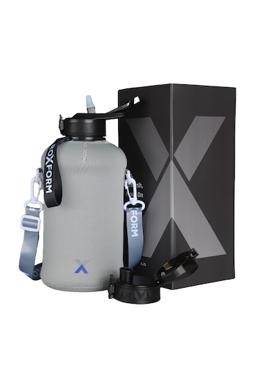 Roxform Suluk Matara 2200 Ml, Premium Pp Malzeme, Sağlıklı Bpa & Bps İçermez, Kılıflı, Çift Kapaklı, Koku Yapmaz, Sızdırmaz Ve Dayanıklı, Gri Kılıf, Siyah Siyah, Gri Kılıf