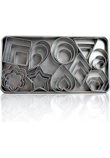 Teltree 430 Paslanmaz Çelik Pasta Kalıbı Seti: 30'lu Kalp, Yıldız Bisküvi Ve Meyve Kesici - Demir + Deri Kutulu Ev Hamuru Ve Pasta Yapımı Gereci Diğer