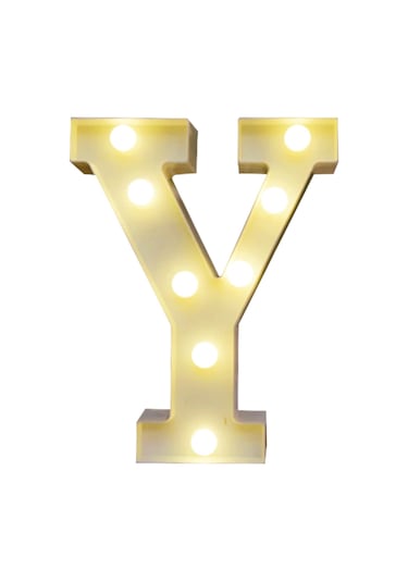 Maiyame Isıklandırma Işıklı Harf Y, Isıtıcı Beyaz Renk, Ip54 Su Geçirmez, 2xaa Pil İle Çalışır, Parti Ve Ev Dekorasyonu İçin Pil Dahil Değil Diğer
