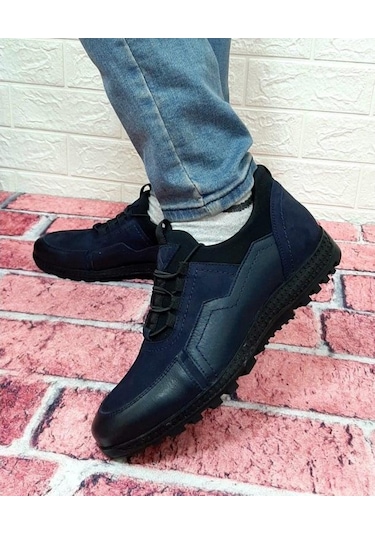 Voyager 4821 Lacivert Üst Sınıf Nubuk Hakiki Deri Kaymaz Taban Er