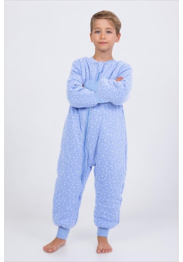 Erkek Çocuk Uyku Tulumu Kalın Elyaf Dolgulu Premium Kalite 2.5 Tog Açık Mavi