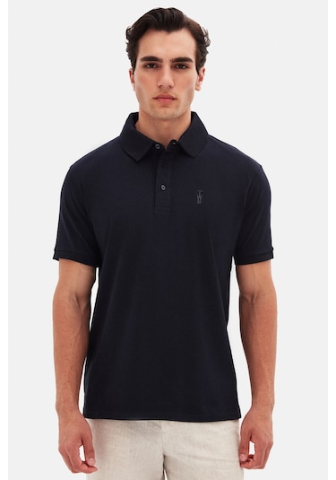 Twn Slim Fit Lacivert Pike Dokulu T-shirt 4ec146011784m Lacivert