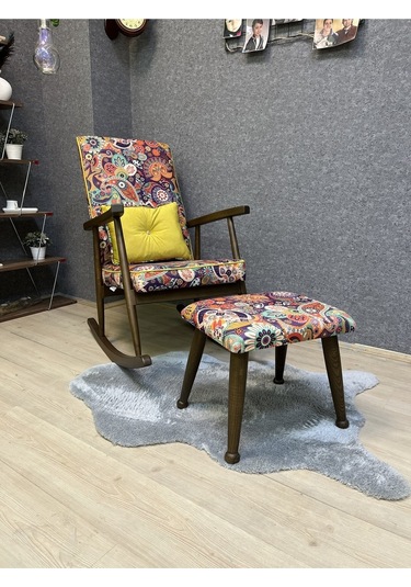 Asedia Trend Ceviz Retro Sallanan Sandalye Koltuk