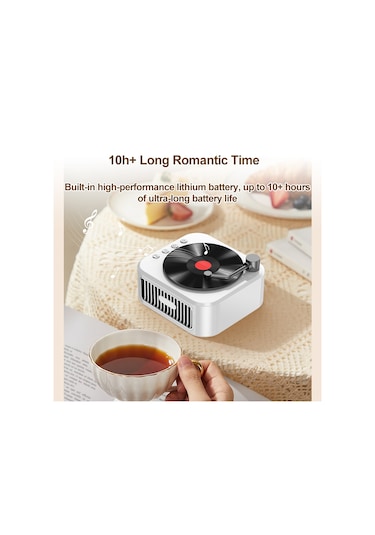 Springsun Sarı Vintage Vinyl Tasarımlı Taşınabilir Hoparlör - 360 Stereo Ses, Bt 5.3, 10+ Saat Pil, Çoklu Çalma Modu