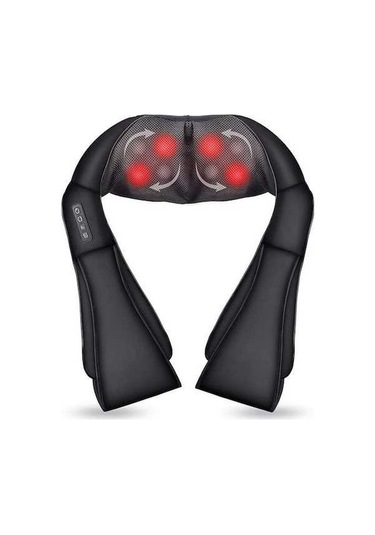 Maoyaya Kneading Isıtmalı Boyun-bel Sırt Omuz Masaj Yastığı, Masaj Aleti Siyah