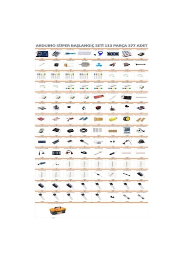 Arduino Uno Full Başlangıç Seti 2wd Robot Araba 113 Parça 377 Adet