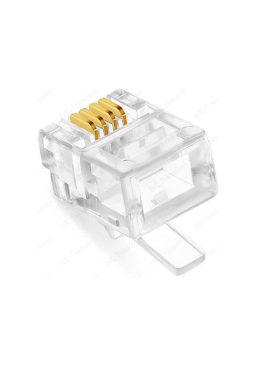 6P4C RJ11 4 Pinli Konnektör - RJ11 Jack - Telefon Kablo Uc 100 Ad