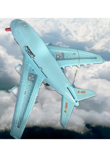 Işıklı, Uzaktan Kumandalı 6 Yöne Hareket Edebilen Eğlenceli Airbas Yolcu Uçağı - Kumandalı Uçak 001