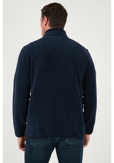 Buratti Slim Fit Yarım Fermuarlı Dik Yaka Erkek Polar 5906003 Lacivert