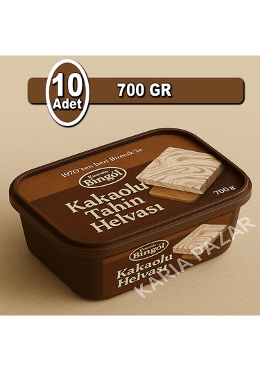 Bingöl Kakaolu Tahin Helvası 700 G X 10 Toptan Ekonomik Paket
