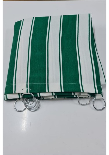 Devrim Olivya Tekstil Halkalı-kahve-beyaz Özel Dikim Lüks Branda Balkon Perdesi Ölçüler--en-x-yüksekliktir Yeşil Beyaz