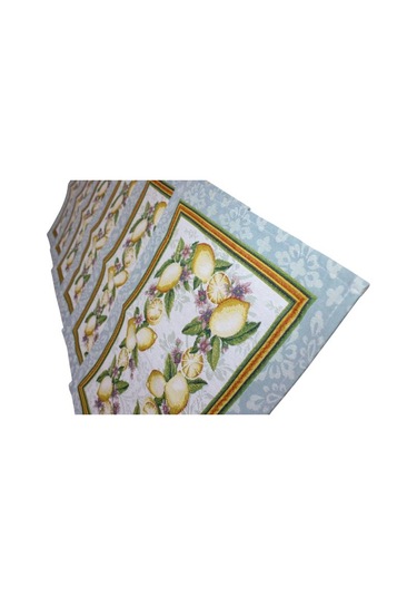 Belıeve Lemon Jakarlı Dokuma Goblen Dekoratif 6lı Amerikan Servisi Sarı Meyveli 30 45 Sarı