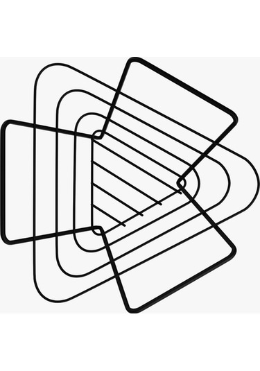 Üçgen Sepet, Meyve Sepeti, Ekmek Sepeti, Modern Tel Sepet Siyah