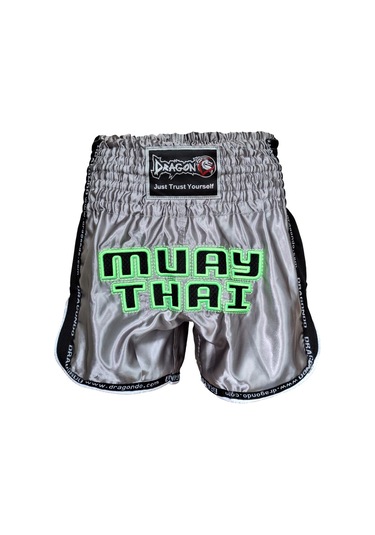 Dragondo Mt3022 Muay Thai Şortu Nakışlı Muaythai Şort Antrasit