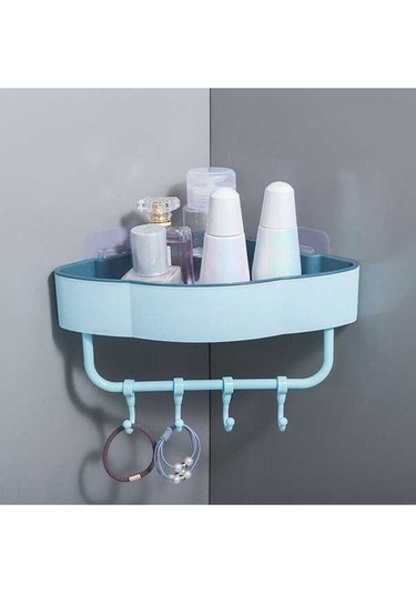 Dancemonkey Sevimli Köşe Duş Sepeti, Mavi Renk, Banyo İçin Depolama Organizatörü Açık Mavi