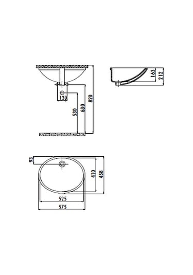 Creavit Tp205 Tezgah Altı Oval Lavabo 40 x 52 CM Beyaz