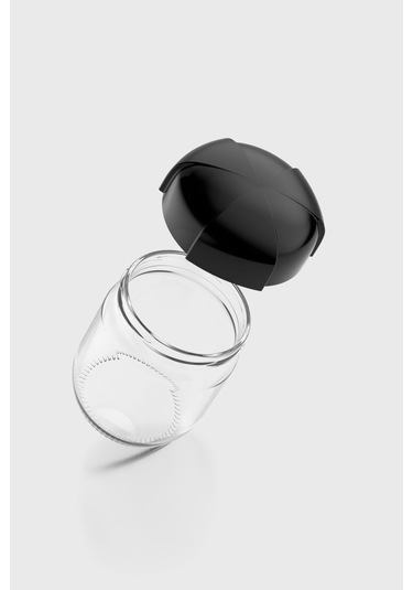 Renga Rhea 425 Ml Siyah Kapaklı Cam Kavanoz 131010 Siyah